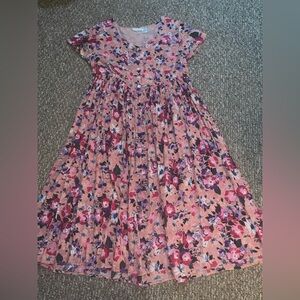 Ellen Jay VINTAGE pink floral cotton dress size M